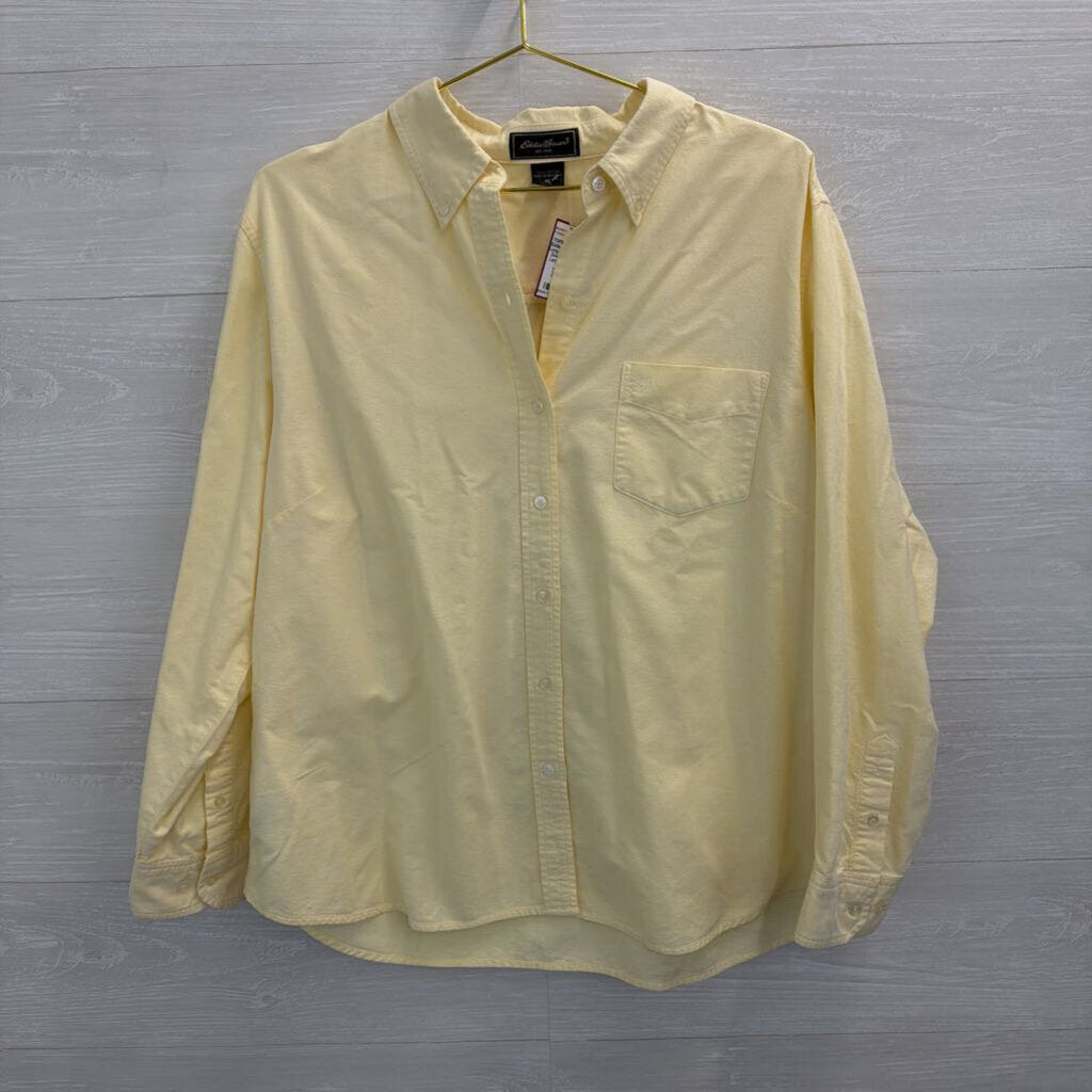 Eddie Bauer Yellow Long Sleeve Button Down Top Extra Large
