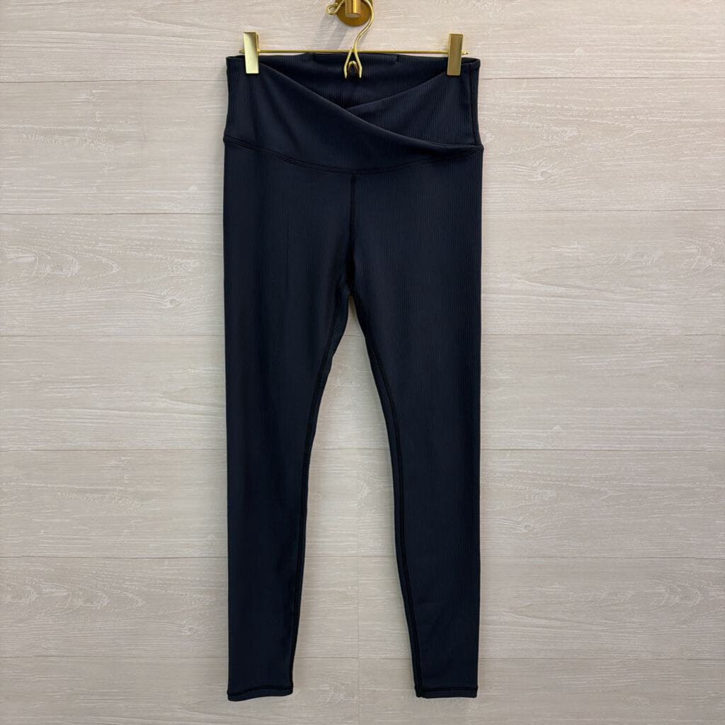 Linc Blue Ribbed Cross Waist Leggings Medium