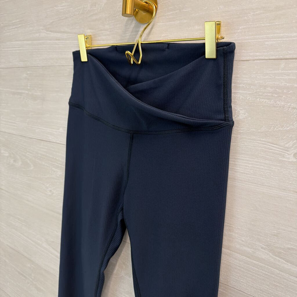 Linc Blue Ribbed Cross Waist Leggings Medium