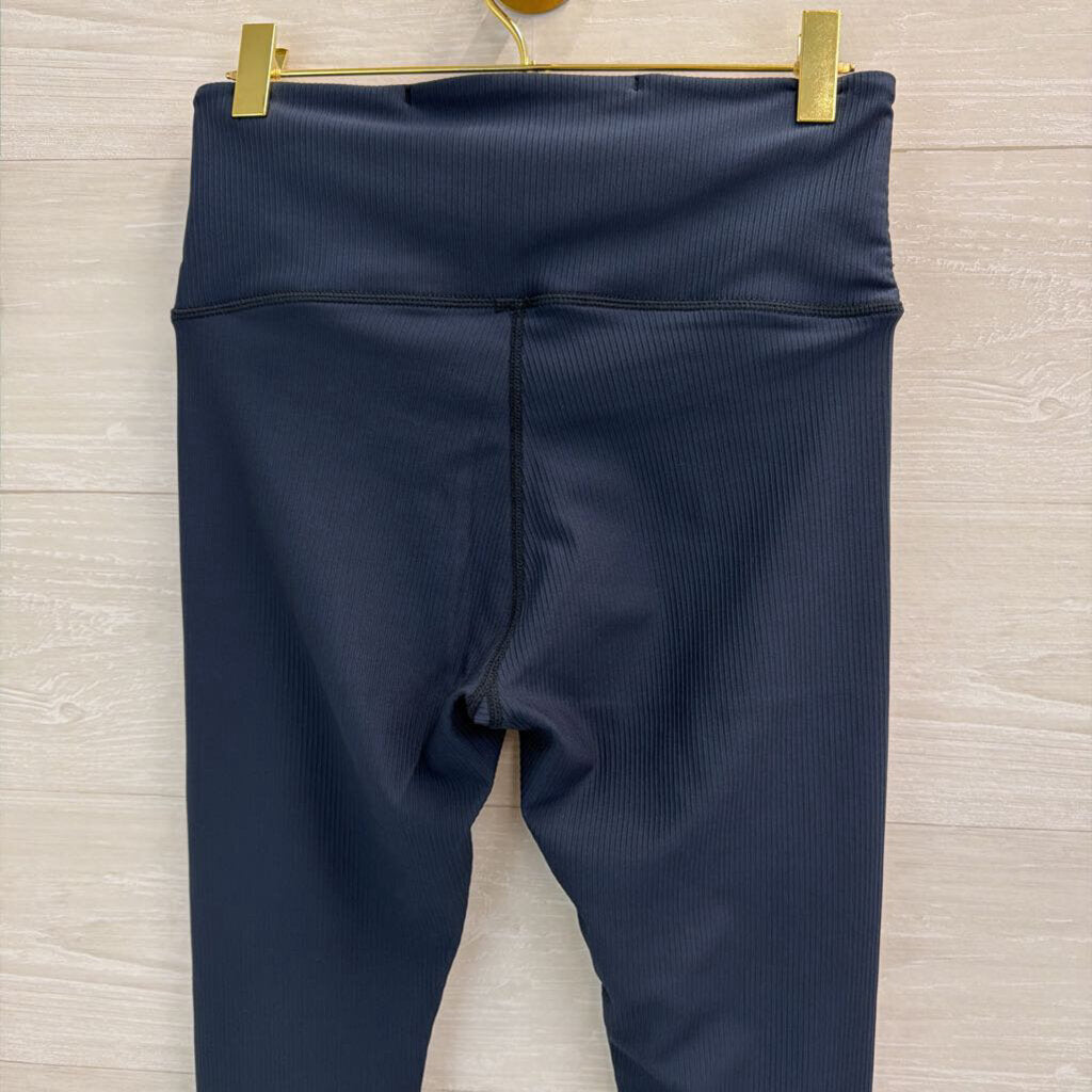 Linc Blue Ribbed Cross Waist Leggings Medium