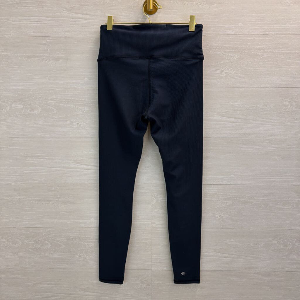 Linc Blue Ribbed Cross Waist Leggings Medium