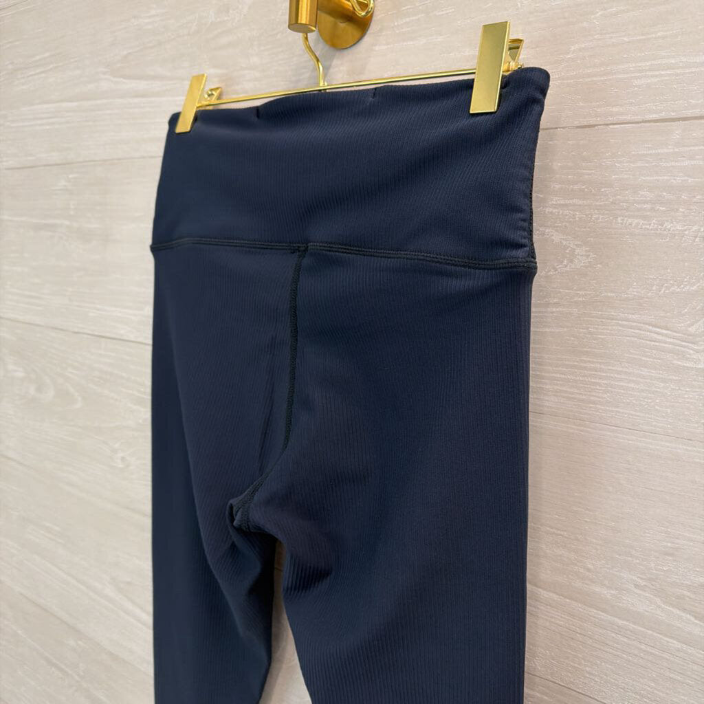 Linc Blue Ribbed Cross Waist Leggings Medium