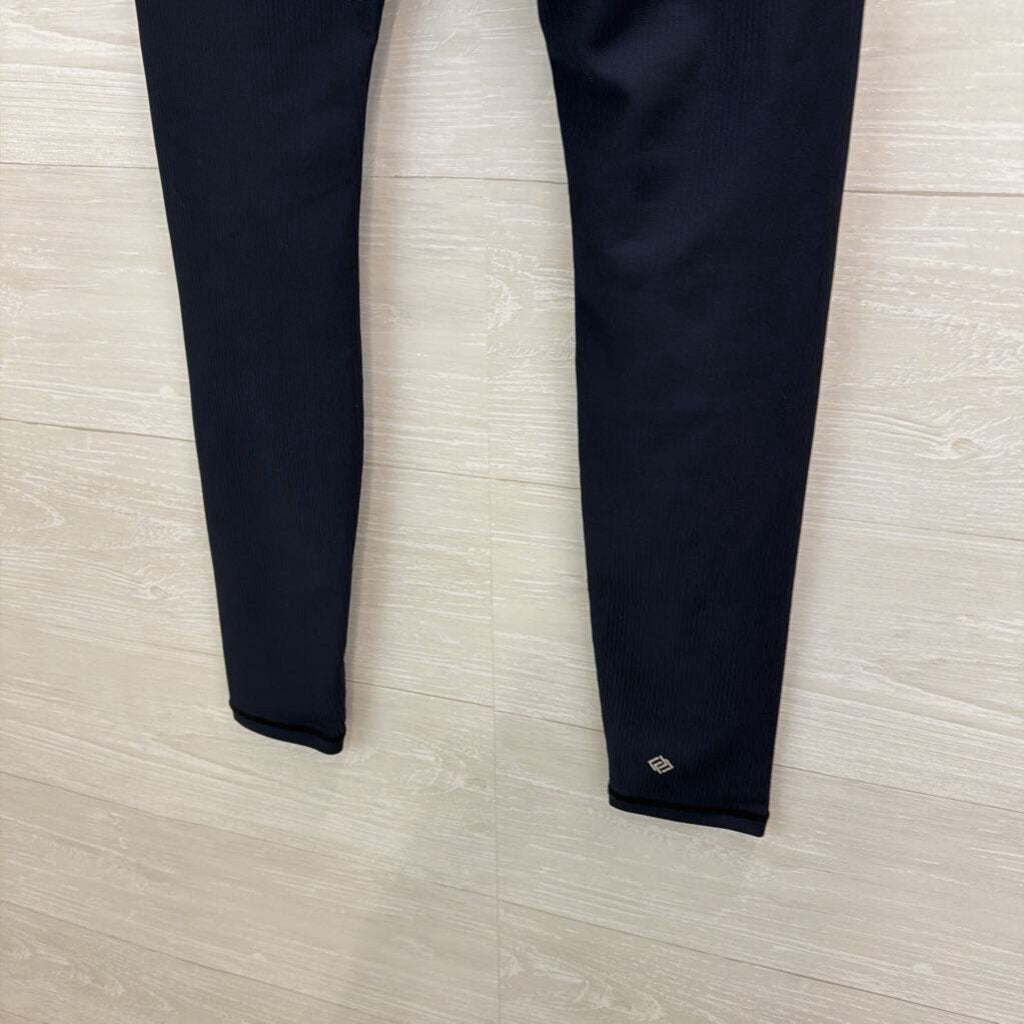 Linc Blue Ribbed Cross Waist Leggings Medium