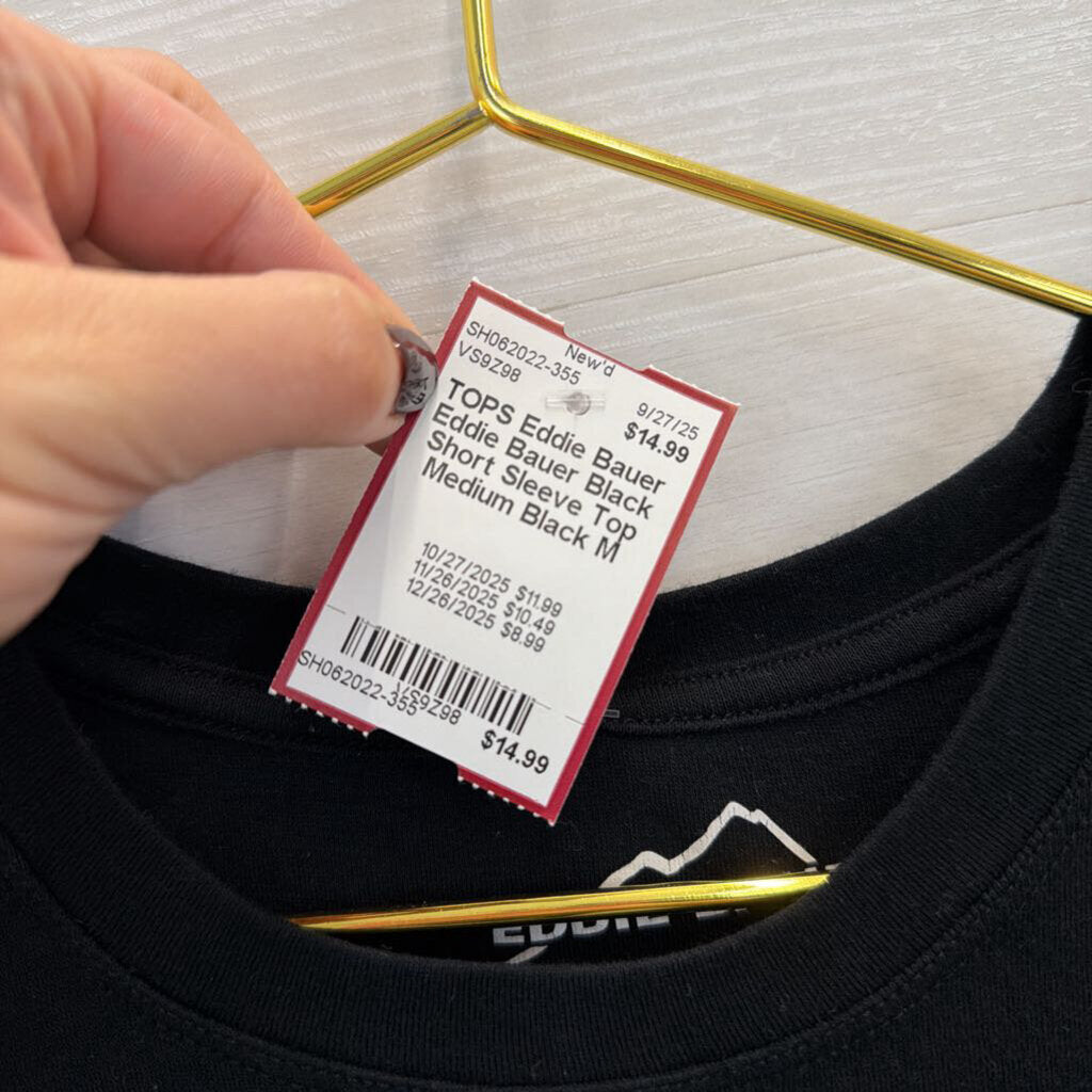 Eddie Bauer Black Short Sleeve Top Medium
