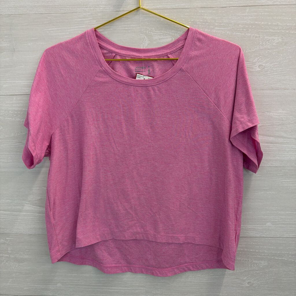 Jockey Soft Pink Cropped Short Sleeve Top Medium