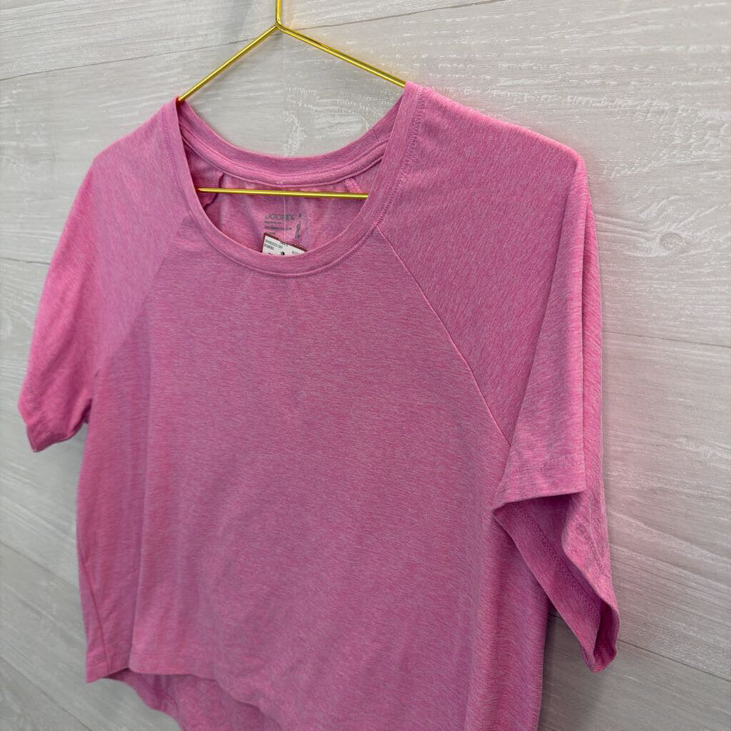 Jockey Soft Pink Cropped Short Sleeve Top Medium