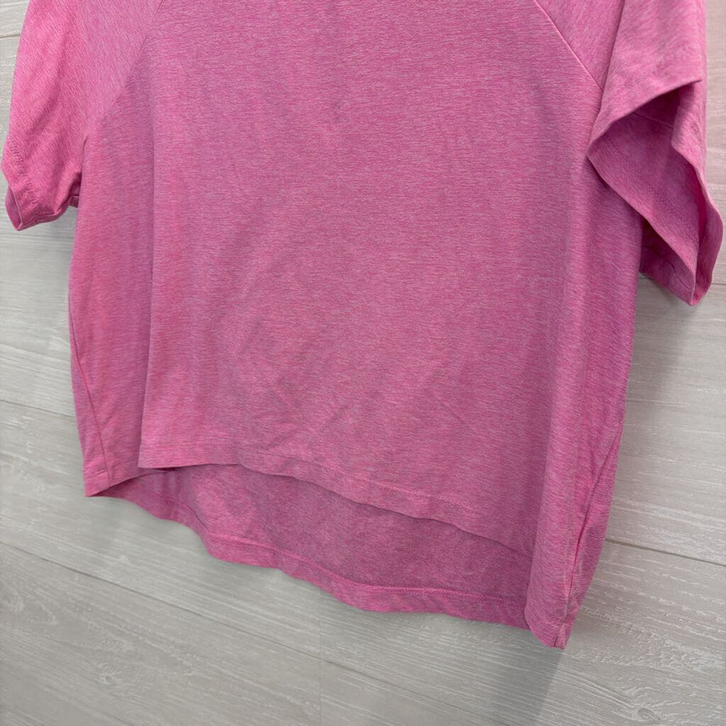 Jockey Soft Pink Cropped Short Sleeve Top Medium