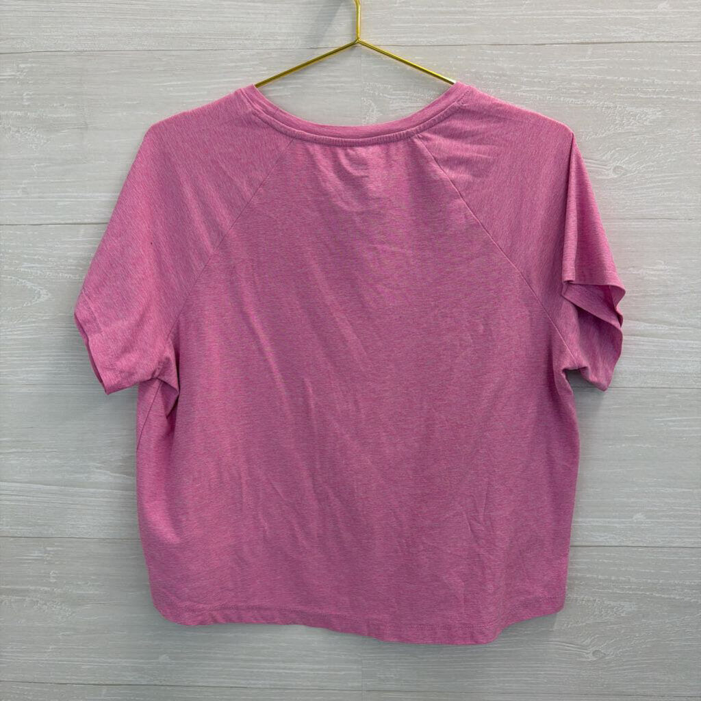 Jockey Soft Pink Cropped Short Sleeve Top Medium