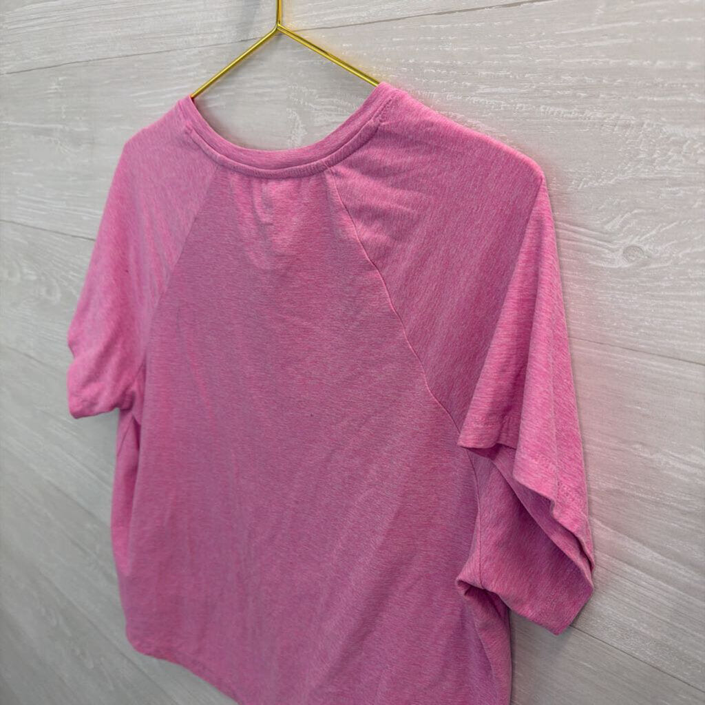 Jockey Soft Pink Cropped Short Sleeve Top Medium