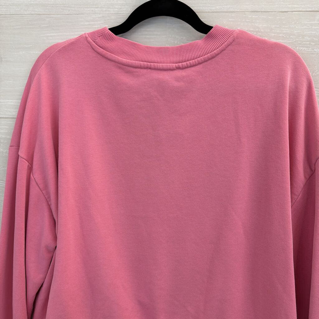 Pink Cropped 'Beverly Hills' Pullover Large