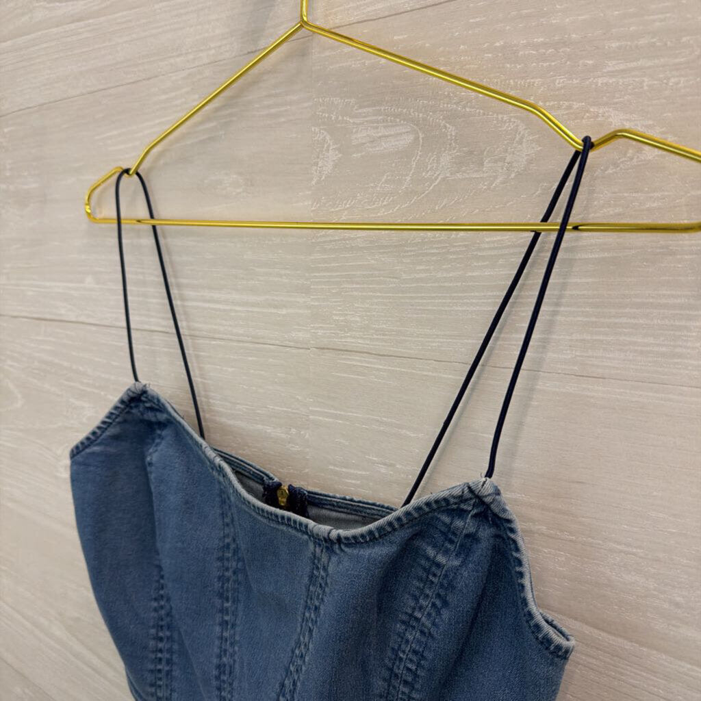 Urban Outfitters Medium Cropped Denim Corset Top Small
