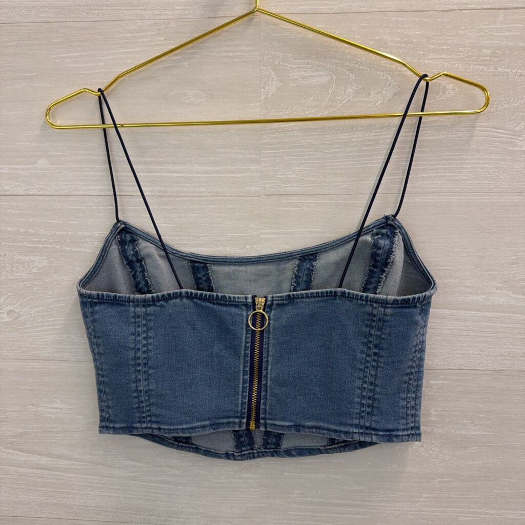 Urban Outfitters Medium Cropped Denim Corset Top Small