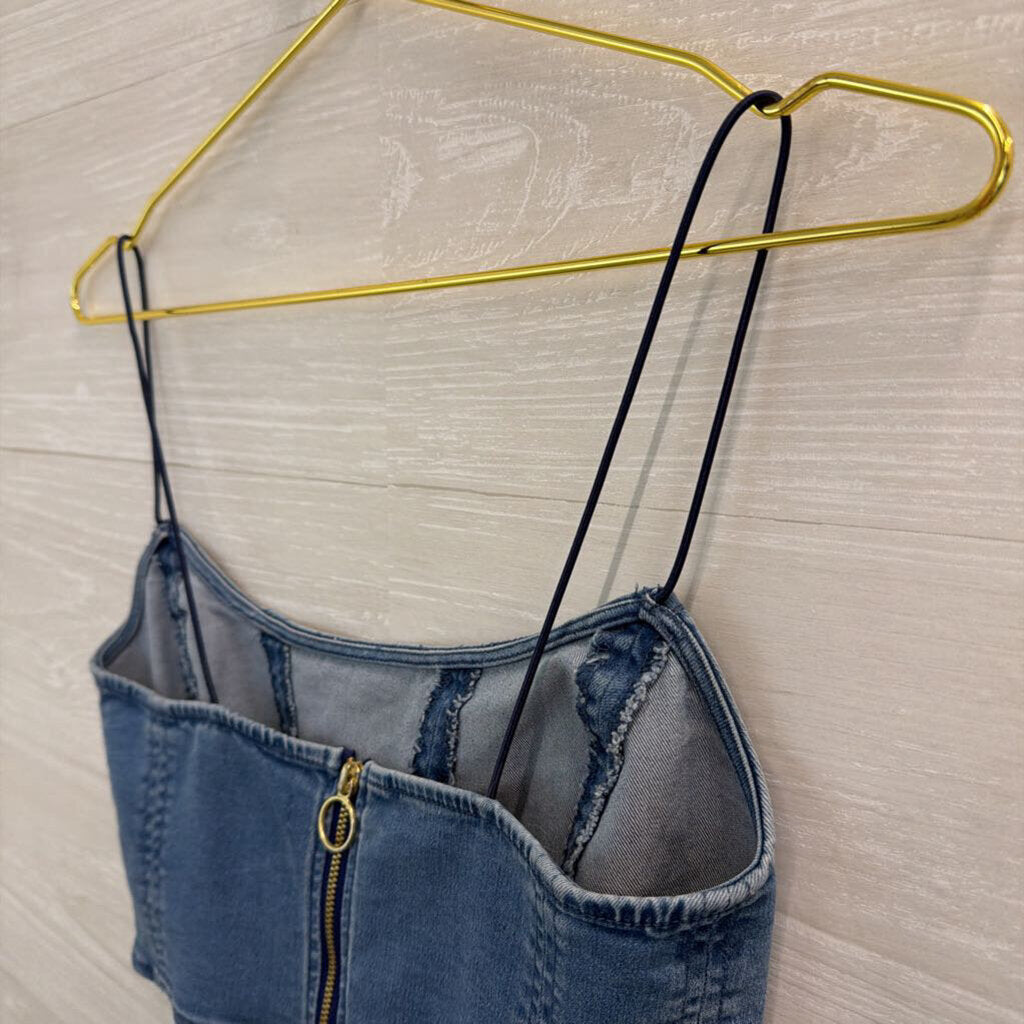 Urban Outfitters Medium Cropped Denim Corset Top Small
