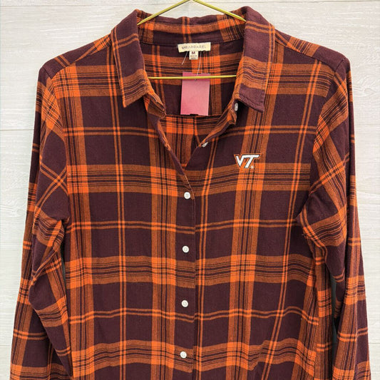 UG Apparel Virginia Tech Plaid Button Up Shirt Medium