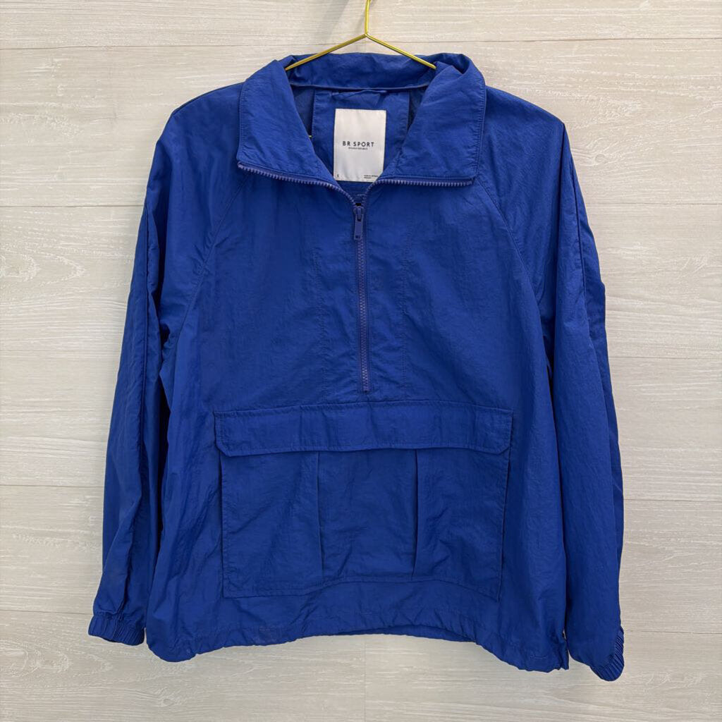 BR Sport Royal Blue Pullover Windbreaker Jacket Small