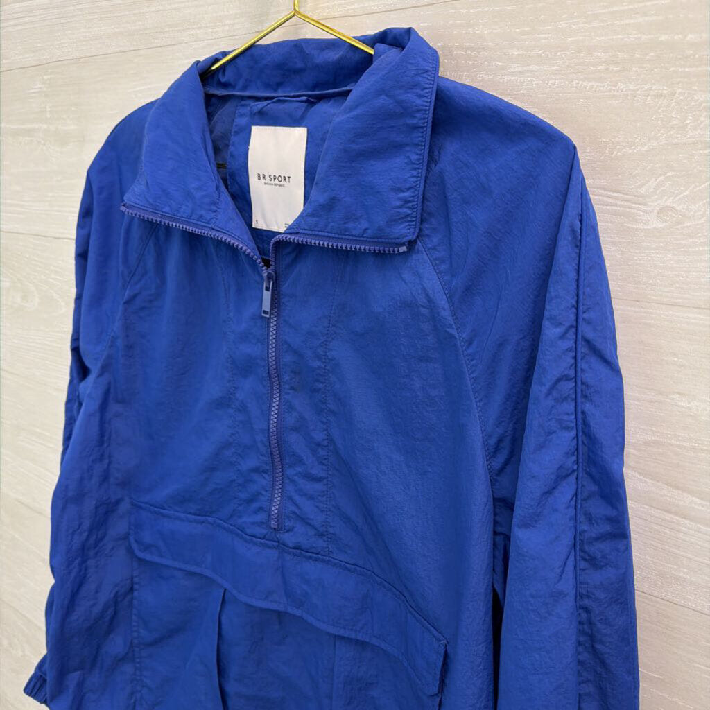 BR Sport Royal Blue Pullover Windbreaker Jacket Small