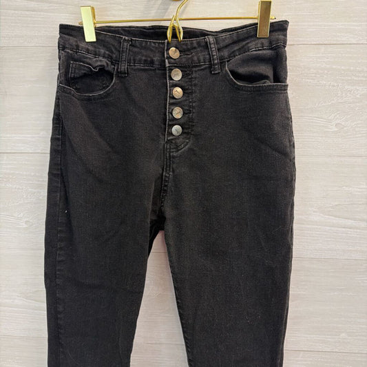Black Denim High Waisted Skinny Leg Jeans Medium
