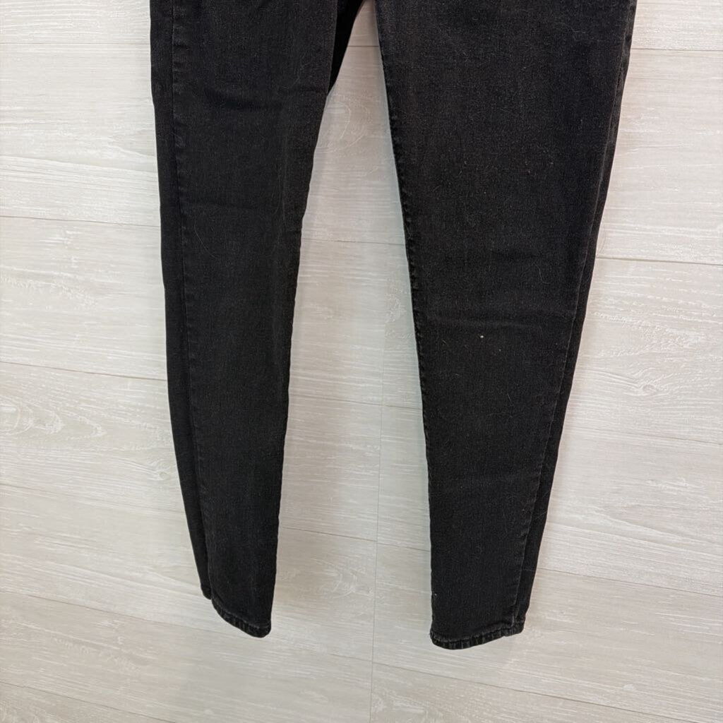 Black Denim High Waisted Skinny Leg Jeans Medium