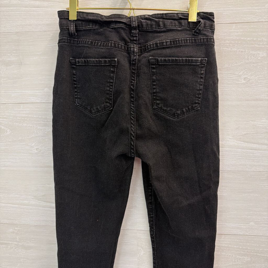 Black Denim High Waisted Skinny Leg Jeans Medium