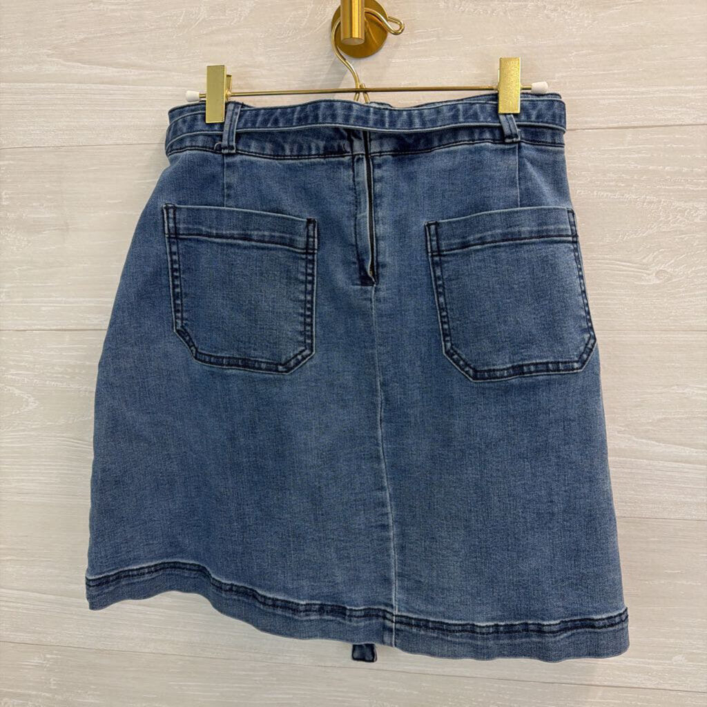 Cherokee Medium Wash Tie Waist Denim Skirt 8