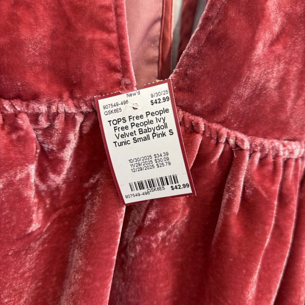 Free People Ivy Velvet Babydoll Tunic Small