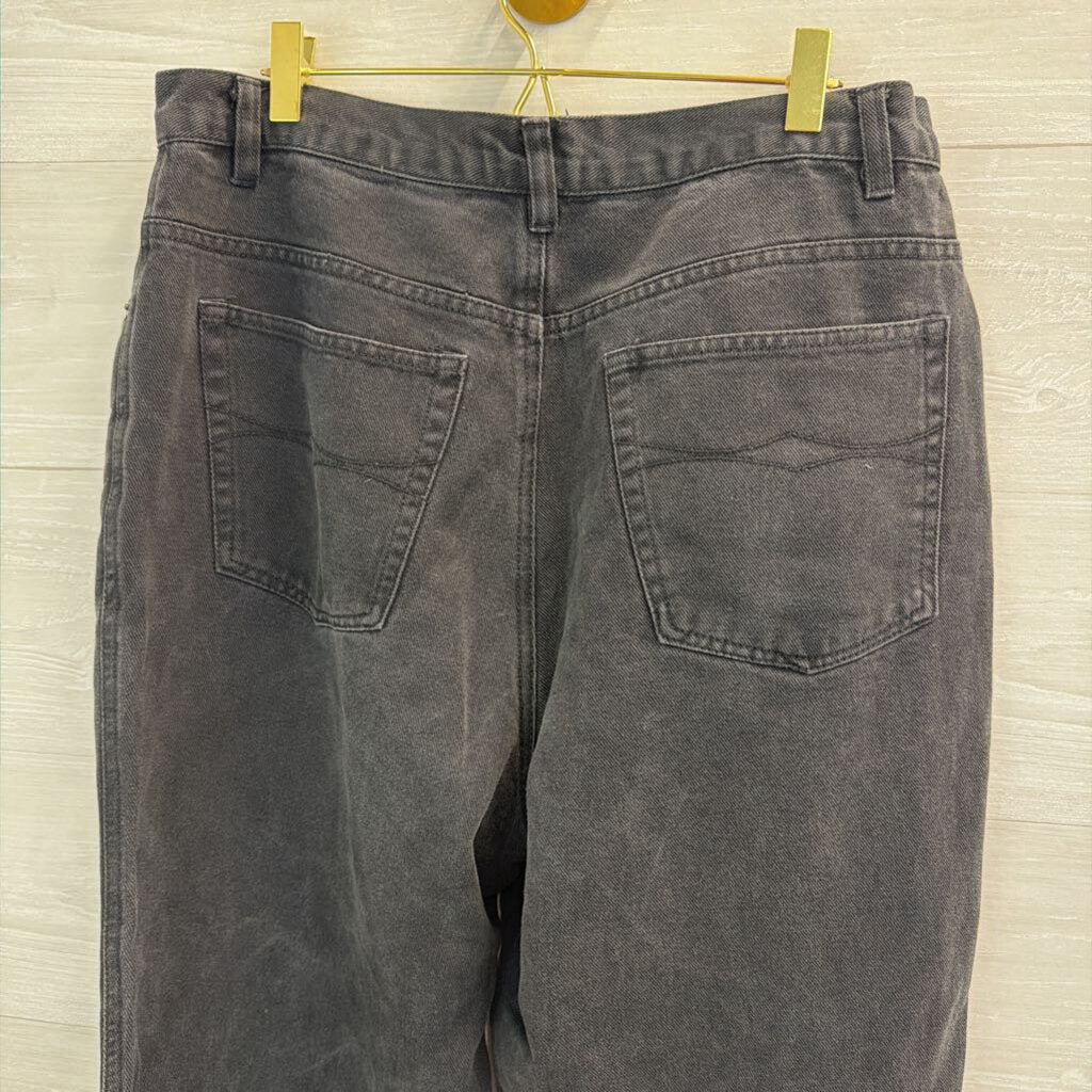 Bugle Boy Black High Waisted Wide Leg Denim Jeans 16