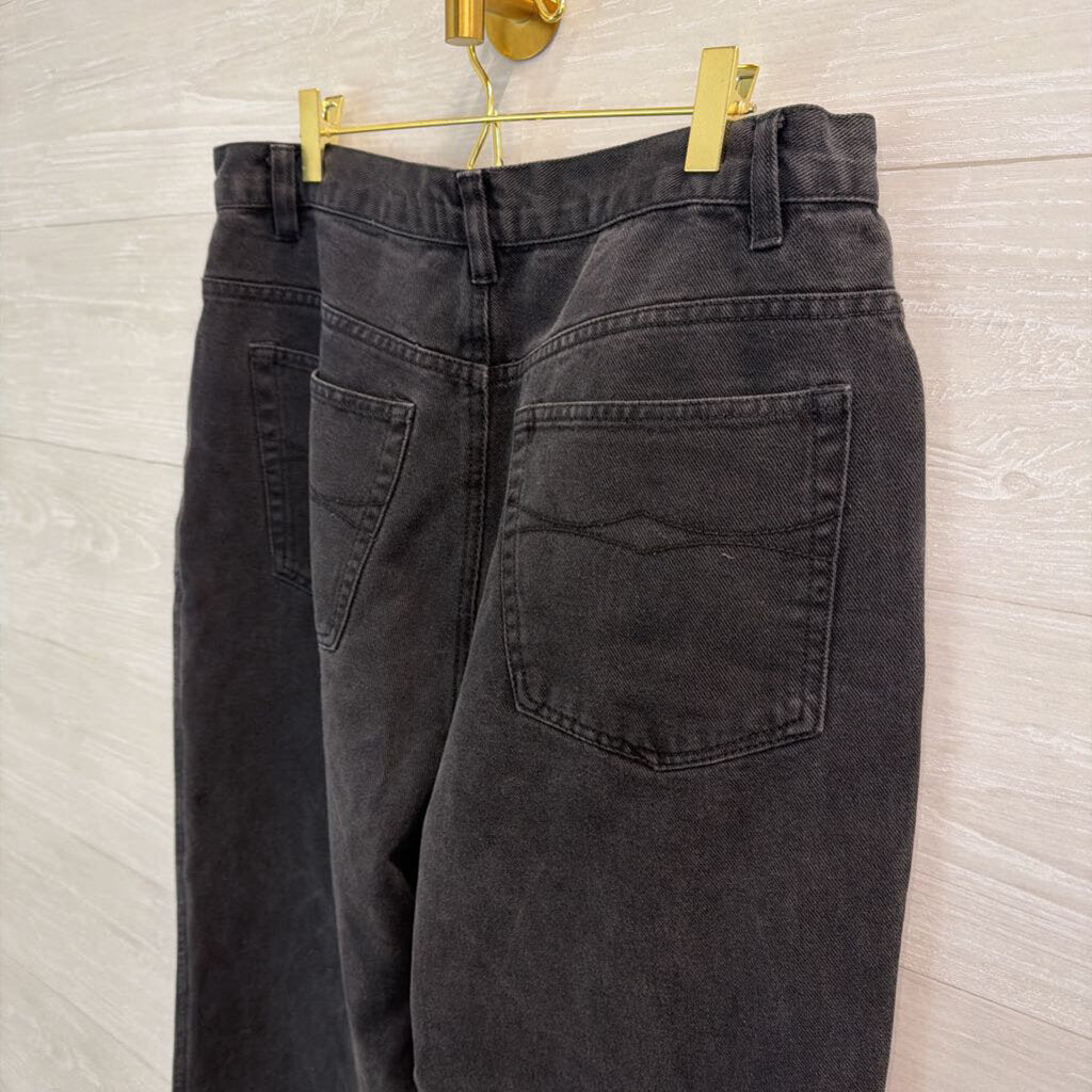 Bugle Boy Black High Waisted Wide Leg Denim Jeans 16