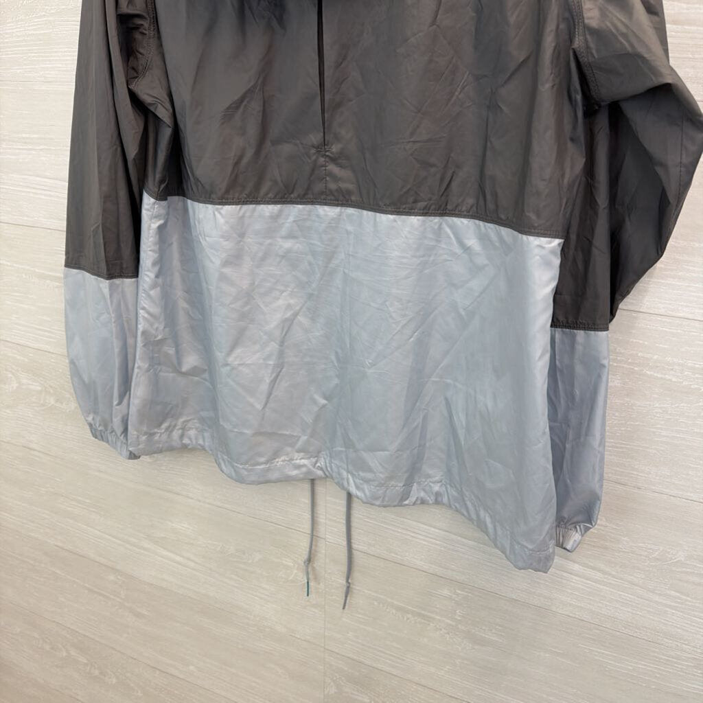 Columbia Grey/ Blue Light Weight Zip Up Hooded Jacket Extra Large
