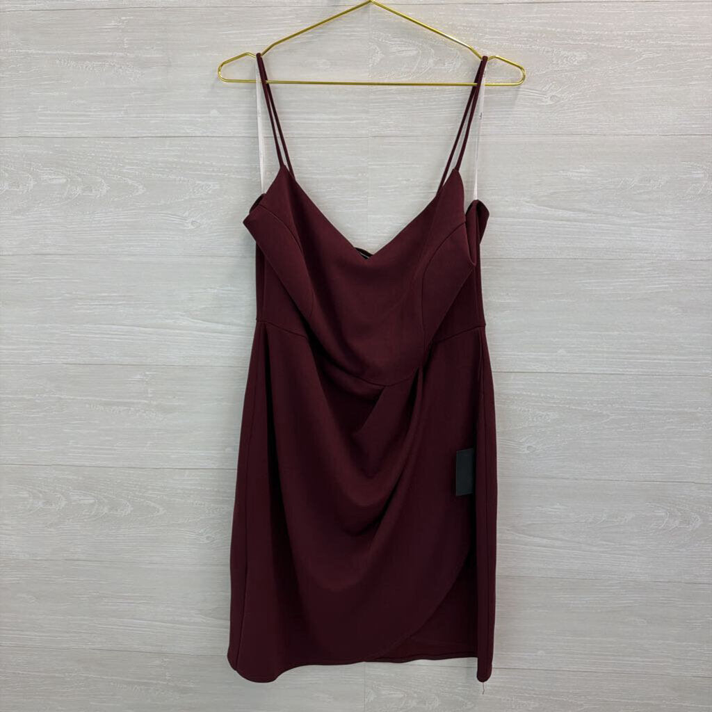 Lulus Burgundy Ruched Detail Dress 2X