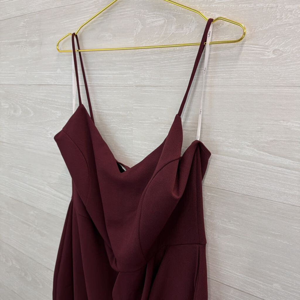 Lulus Burgundy Ruched Detail Dress 2X