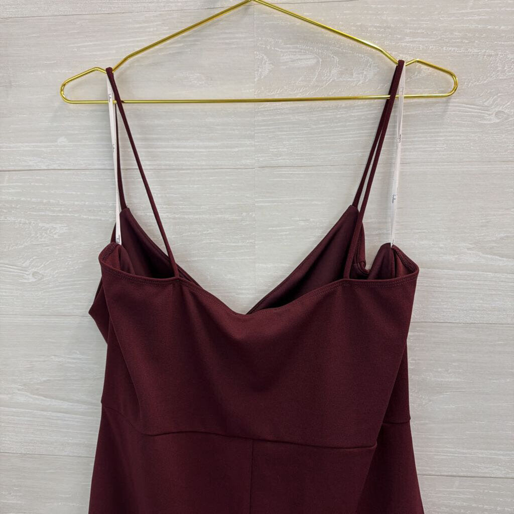 Lulus Burgundy Ruched Detail Dress 2X