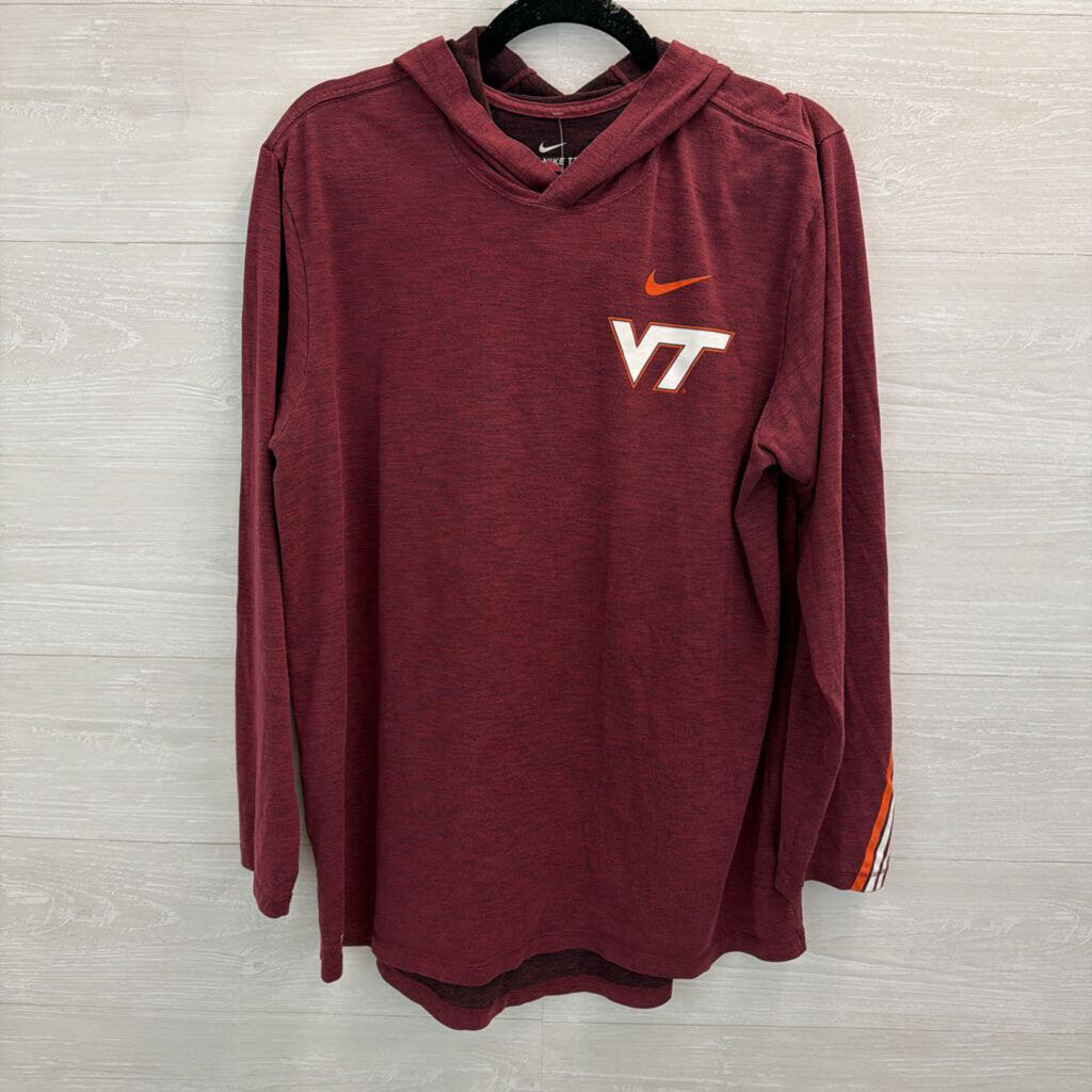 Nike Burgundy Virginia Tech Long Sleeve Hooded Pullover Large