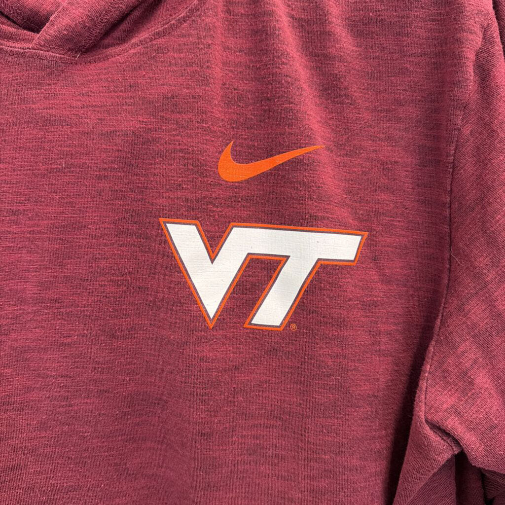 Nike Burgundy Virginia Tech Long Sleeve Hooded Pullover Large