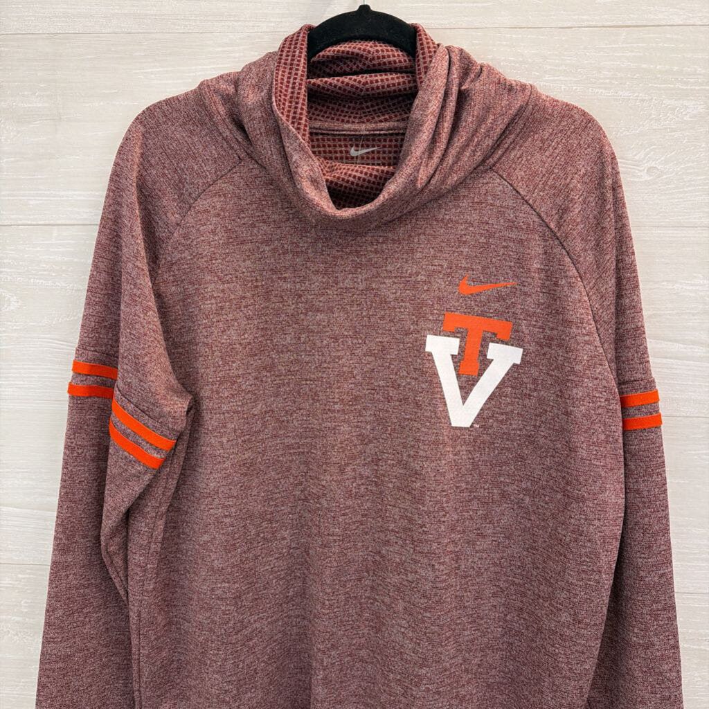 Nike Heathered Burgundy Virginia Tech Long Sleeve Thermal Turtleneck Top Extra Large