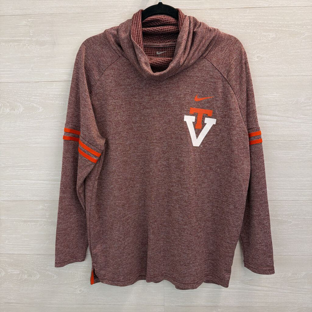 Nike Heathered Burgundy Virginia Tech Long Sleeve Thermal Turtleneck Top Extra Large