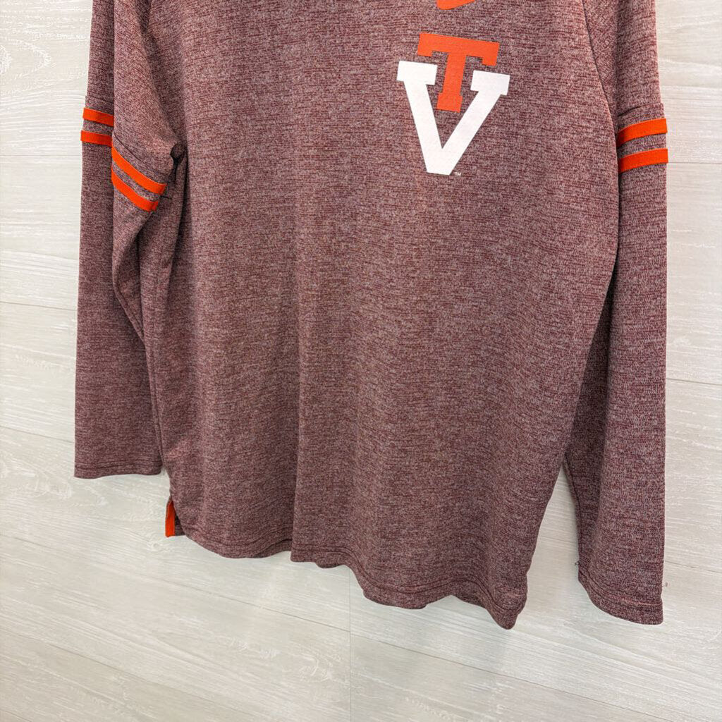 Nike Heathered Burgundy Virginia Tech Long Sleeve Thermal Turtleneck Top Extra Large