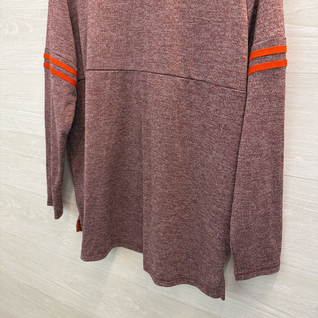 Nike Heathered Burgundy Virginia Tech Long Sleeve Thermal Turtleneck Top Extra Large