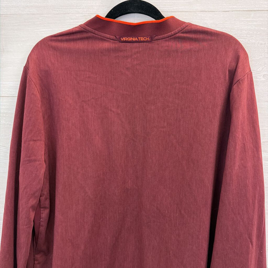 Nike Burgundy/ Orange Virginia Tech Quarter Zip Pullover Large