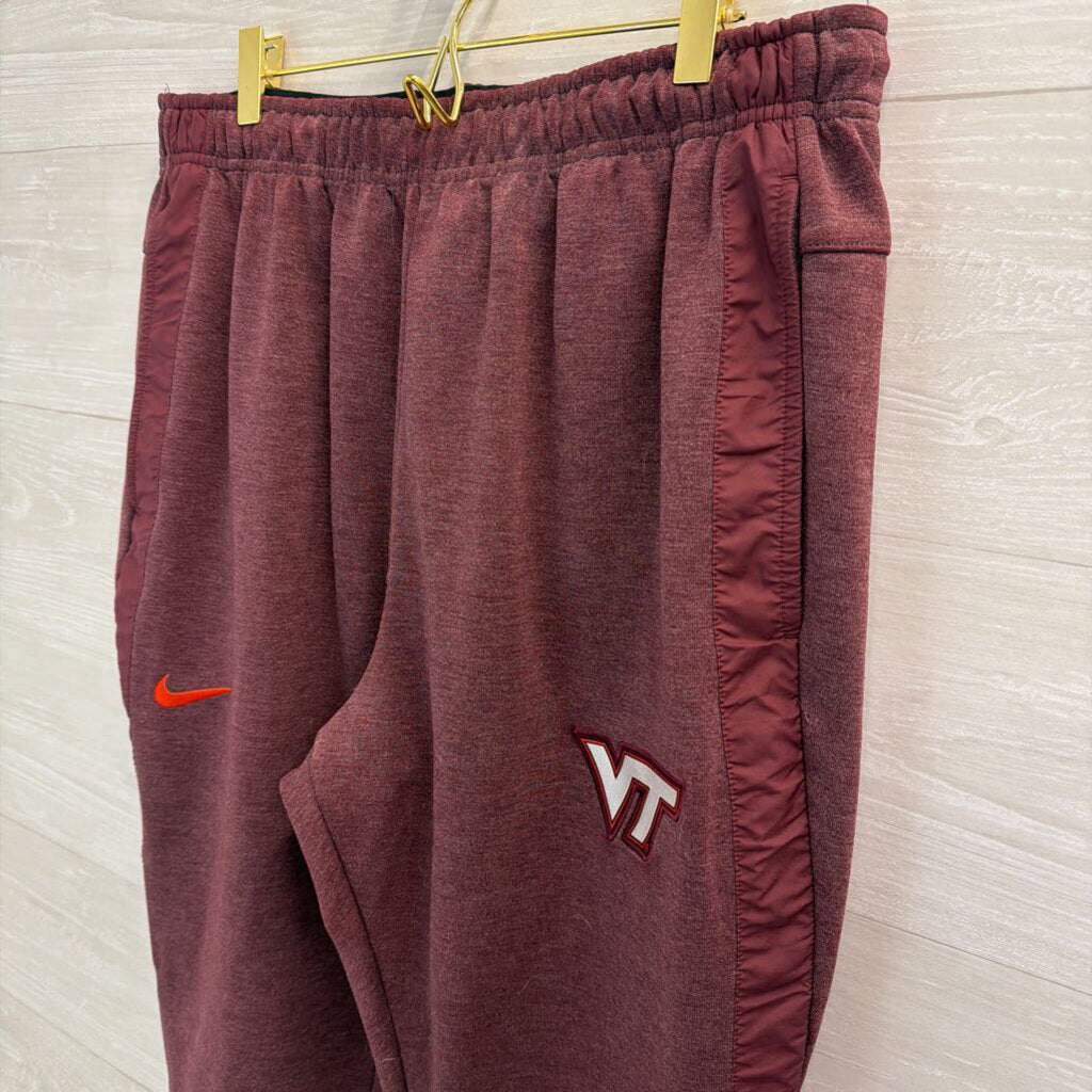 Nike Burgundy/ Orange Virginia Tech Sweatpants Large