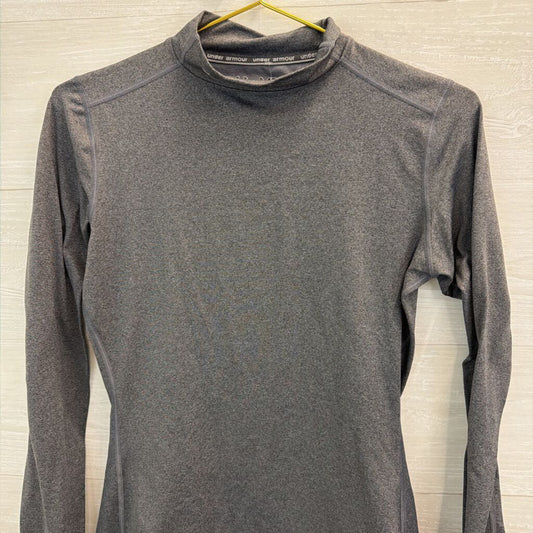 Under Armour Grey Fitted Cold Gear Long Sleeve Mock Neck Top Medium