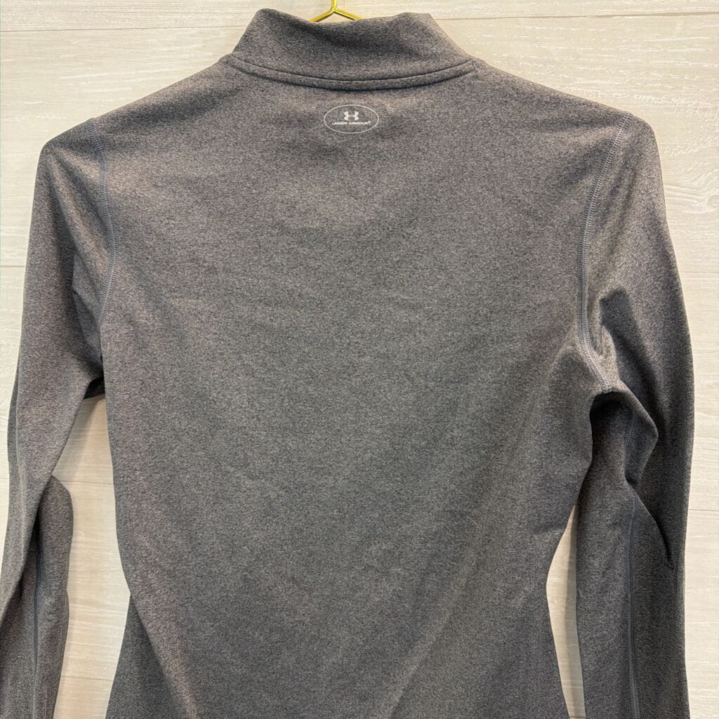 Under Armour Grey Fitted Cold Gear Long Sleeve Mock Neck Top Medium