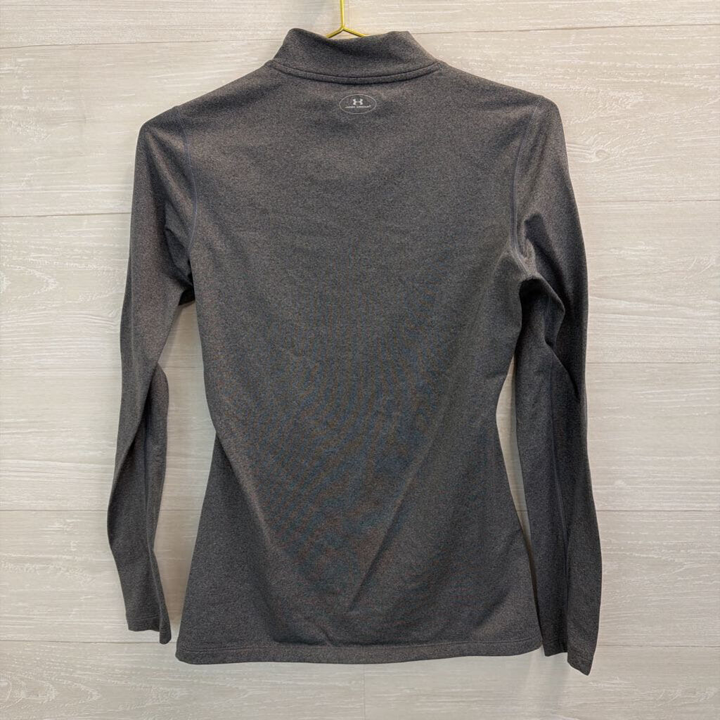 Under Armour Grey Fitted Cold Gear Long Sleeve Mock Neck Top Medium