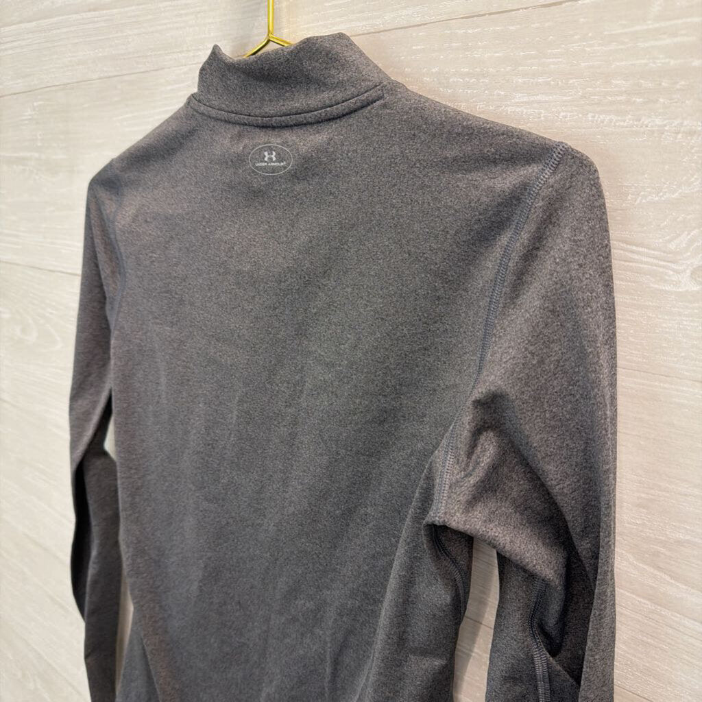 Under Armour Grey Fitted Cold Gear Long Sleeve Mock Neck Top Medium