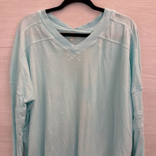 FP Movement Blue Long Sleeve V Neck Top Top Small