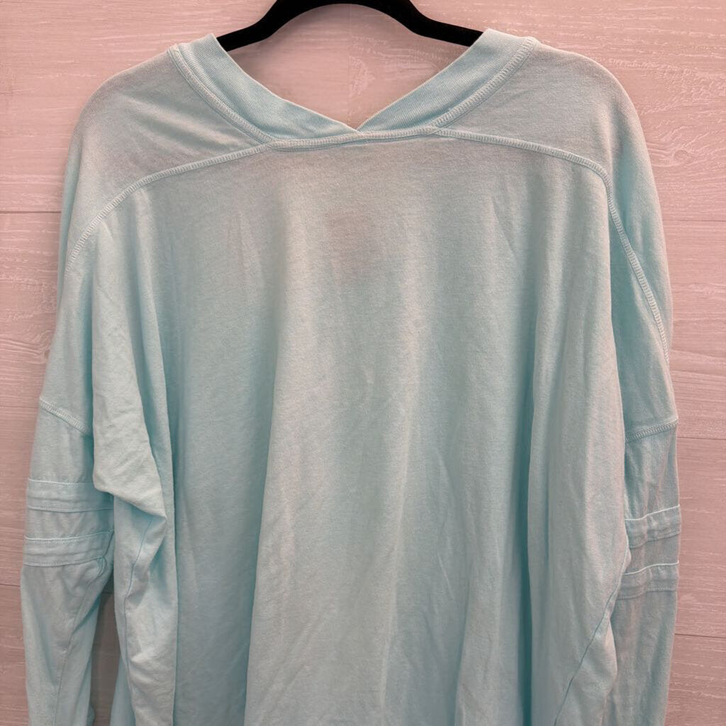 FP Movement Blue Long Sleeve V Neck Top Top Small