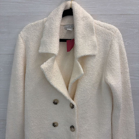 Rachel Zoe White Soft Sherpa Double Breasted Jacket Medium