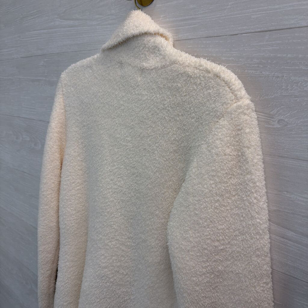 Rachel Zoe White Soft Sherpa Double Breasted Jacket Medium