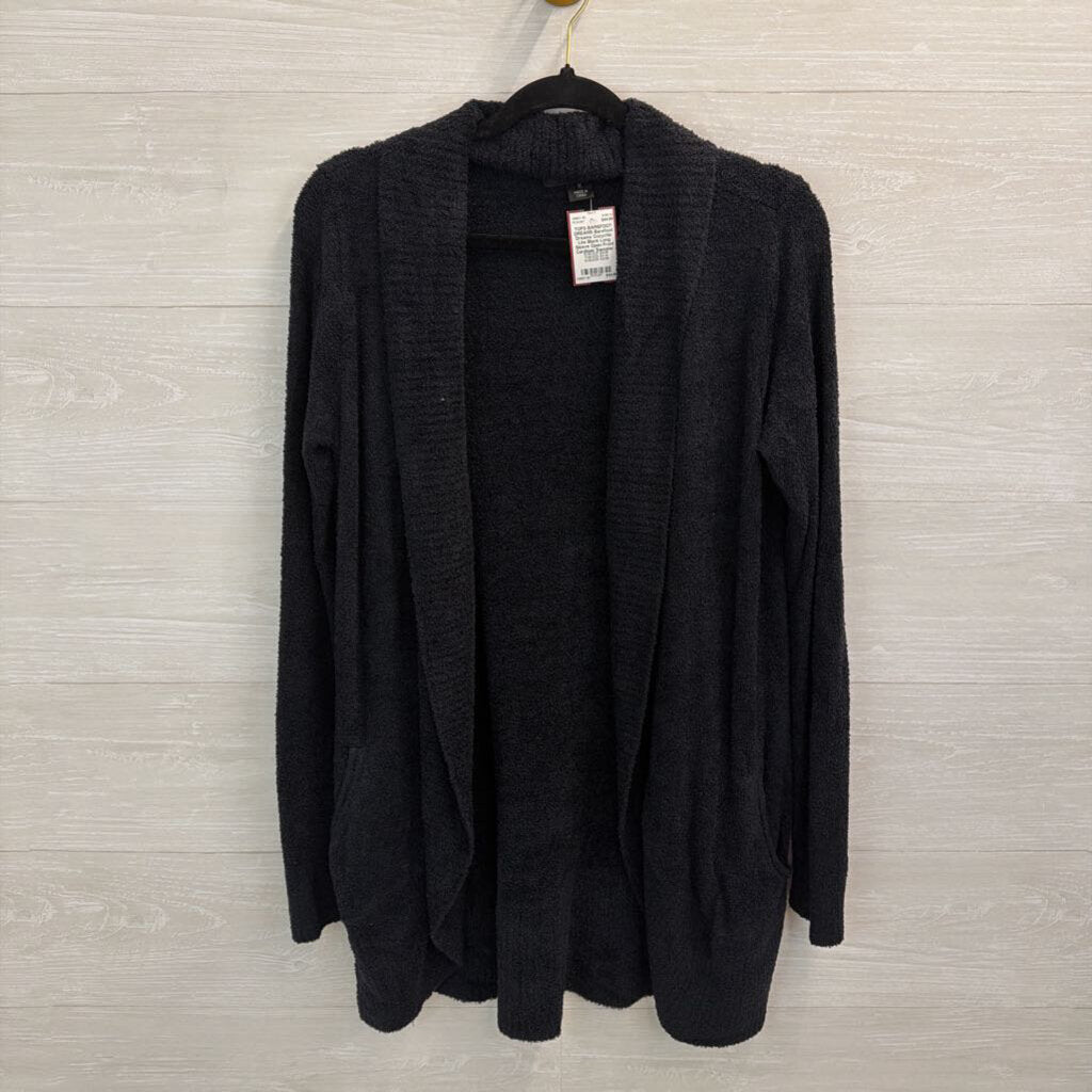 Barefoot Dreams Cozychic Lite Black Long Sleeve Open Front Cardigan Sweater Medium