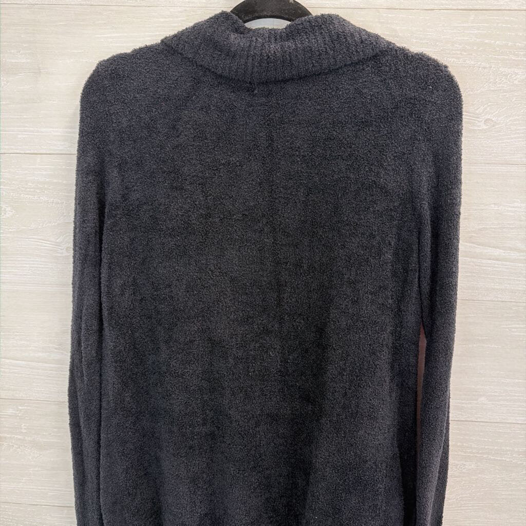 Barefoot Dreams Cozychic Lite Black Long Sleeve Open Front Cardigan Sweater Medium