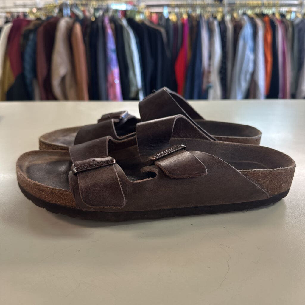 Birkenstock Brown Leather Double Strap Arizona Sandals 39